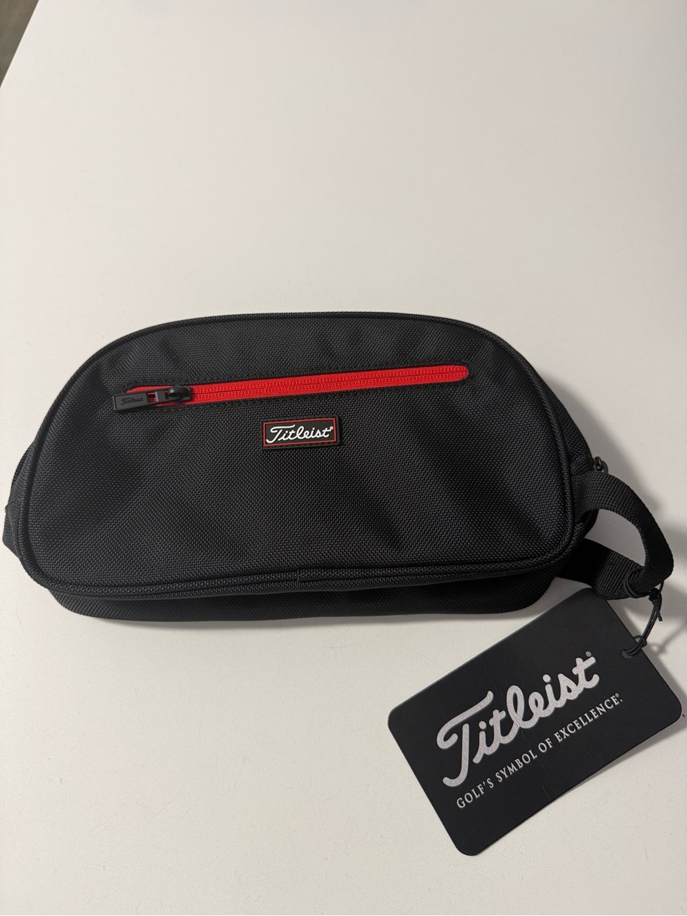 Titleist Black Toiletry Pouch with Red Zip Accent